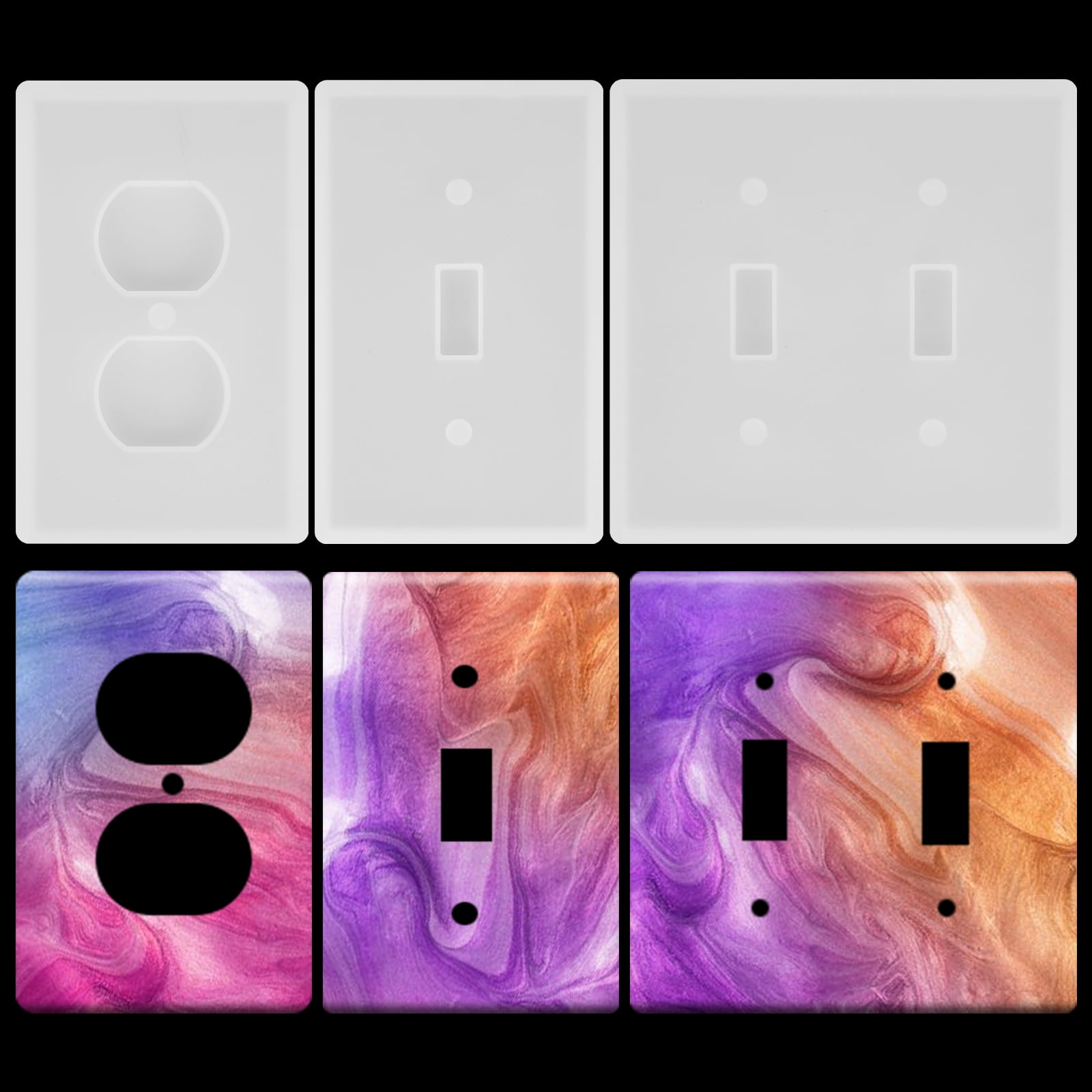 3 Pieces Switch Cover Resin Mold, TSV Light Switch Wall Plate