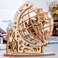 thumbnail image 2 of DIY Mechanical Globe Building Kit Wooden 3D Puzzle with Gear Transmission Geography Learning Model for 9-11 Years, 2 of 7