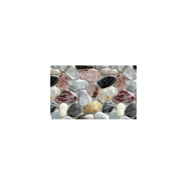 TIELUTT Corridor Stone Patterned Carpet 3D Pebble Pattern Entrance Carpet Washable Knitted Blanket with Tassels Bed Throws Classroom Small Rug Dining Room Rugs for under Table 6x9 Knit Blanket Throw