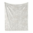 thumbnail image 1 of Ivory Soft Flannel Fleece Blanket, Floral Pattern Spring Season Blossoms Branches Leaf Beauty Field Ornamental Design, Cozy Plush for Indoor and Outdoor Use, 50" x 60", White Beige, by Ambesonne, 1 of 6