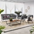 thumbnail image 2 of Modway Stance 4 Piece Outdoor Patio Aluminum Sectional Sofa Set in Gray Charcoal, 2 of 11