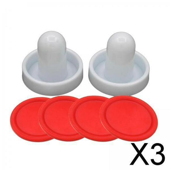 DYNWAVECA 3xAir Hockey Paddles Accessories 2x Air Hockey Pushers and 4x Air White Putter
