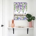 thumbnail image 5 of Purple White Floral Canvas Wall Art for Living Room, Watercolor Spring Butterfly Lavender Green Leaf Wood Fence Wall Decor Framed Artwork Pictures Ready to Hang for Bedroom Office Home Decor, 5 of 9