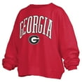 thumbnail image 2 of Women's Pressbox Red Georgia Bulldogs Janise Arch Over Logo Waist Length Oversized Pullover Sweatshirt, 2 of 3