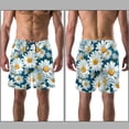 thumbnail image 3 of luoweisi Men's Beach Shorts Quick Dry Swim Trunks with Mesh Lining Daisy M, 3 of 5