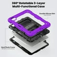 thumbnail image 3 of ELEHOLD Full Body Protective Case for iPad Pro 11-inch (M5) 2025 With Built-in Screen Protector,Heavy Duty 3-Layer  360° Rotating Kickstand Handstrap Shoulder Strap Shockproof Cover,Purple, 3 of 8