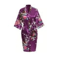 thumbnail image 2 of Medium Length Womens Robes, Sizes 2 to 18, Bride and Bridesmaid Robe - Floral Sleepwear, 2 of 6