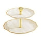 thumbnail image 2 of Bandeja de servir de varios niveles, 1 unidad, platos apilables para aperitivos, 25 x 25 x 16 cm, soporte de plástico para postres con asas para fiestas en el salón (dorado)., 2 of 9