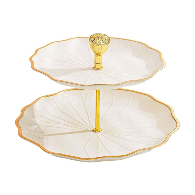 Multi-Layer Fruit Tray, Tiered Serving Tray for Snacks and Desserts, Flower Design Snack Organizer for Living Room and Coffee Table, Decorative Fruit Platter for Home Entertaining