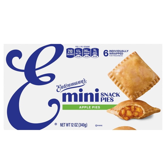 Entenmann's Apple Snack Pies, 6 packs, Mini Pies, 12 oz Box