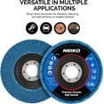 thumbnail image 3 of NEIKO 11258A 10 Pack Jumbo Zirconia Flap Discs 4-1/2 for Angle Grinder, 80 Grit Flapper Wheel, Angled T29 Grinding Wheel 4.5 Inch Flap Disc, 7/8" Arbor Grinding Disc, Flap Wheel for Metal Sanding, 3 of 6