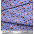 thumbnail image 2 of Soimoi Poly Georgette Fabric Damask Design,Leaves & Aster Floral Decor Fabric Printed Yard 42 Inch Wide, 2 of 3