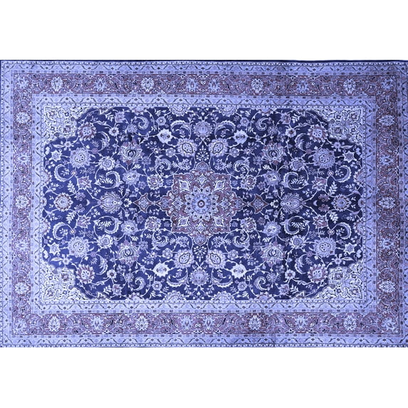 Ahgly Company Indoor Rectangle Medallion Blue Traditional Area Rugs, 2' x 5'