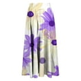 thumbnail image 5 of Viikei A-Line Skirt with Pockets,Women's Casual Flowers Printed A-line Elastic Waist Skirt Purple XXXL, 5 of 6