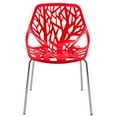 thumbnail image 2 of LeisureMod Chaise de Salle à Manger Moderne avec Pieds Chromés, Ensemble de 2 (Rouge), 2 of 5