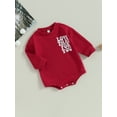 thumbnail image 3 of Bagilaanoe Newborn Baby Girl Boy Oversized Romper Sweatshirt Long Sleeve Bodysuit Letter Print Pullover 3M 6M 12M 18M Infant Casual Tee Tops, 3 of 8