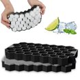 thumbnail image 1 of Bandejas de cubitos de hielo de silicona de grado alimenticio, perfectas para bebidas frías, whisky, cócteles, café con tapa de sellado, mini máquina de hielo para ahorrar espacio y congelar el sabor, 1 of 7