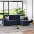 thumbnail image 2 of Sobaniilo 79.4" Sectional Sofa with Movable Storage Ottoman, L-Shaped Convertible Sofa Couch for Small Living Room, Blue, 2 of 7