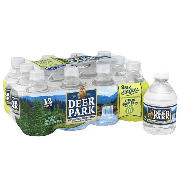 DEER PARK Brand 100 Natural Spring Water, 8ounce mini plastic bottles