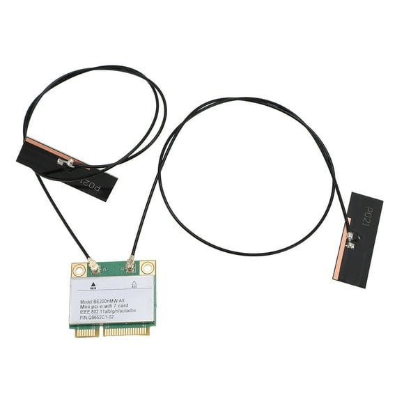 WiFi 7 Wireless Card, Dual Band 802.11ax Mini PCI - E WiFi Card Adapter, BT5.4 2.4GHz 574Mbps 5GHz 2.4Gbps 6GHz 5800Mbps for 10 / 11 PC Laptops