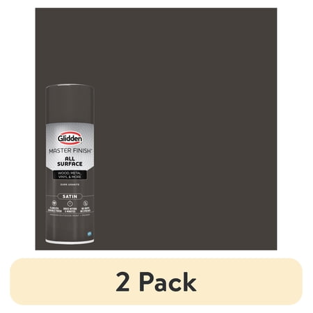 (2 pack) Glidden Master Finish 12 oz. Satin Dark Granite Interior/Exterior All Surface Spray Paint and Primer