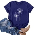 thumbnail image 2 of B91xZ Hauts Tendance pour Femmes T-Shirts Basiques Décontractés à Volants, Bleu m, 2 of 4
