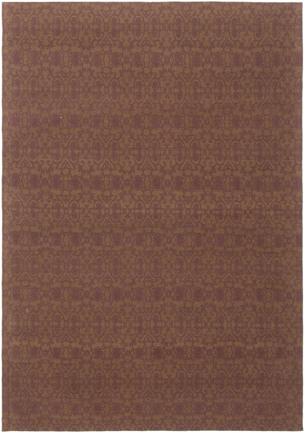 ECARPETGALLERY 4'7" x 6'8" Transitional Collage Handmade Area Rug for Living Room, Dining Room and Bedroom in Brown