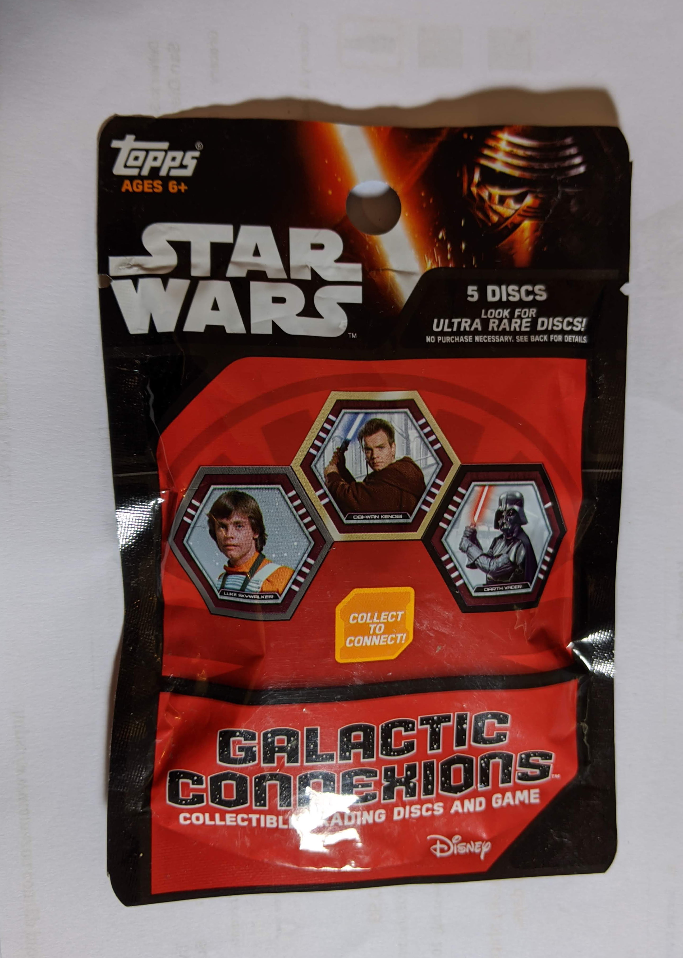 TOPPS DISNEY STAR WARS GALACTIC CONNEXIONS LOT OF 5 PACKS=25 DISCS TOTAL 