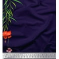 thumbnail image 2 of Soimoi Poly Georgette Fabric Leaves & Flower Panel Printed Fabric 1 Yard 52 Inch Wide, 2 of 3