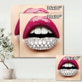 thumbnail image 4 of Designart ' Girl Lips With Pink Lipstick White Diamonds ' Modern Canvas Wall Art Print, 4 of 4