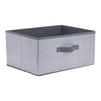 Unique Bargains Storage Cube Bin with Handles 1 Pack Collapsible Storage Basket Grey M