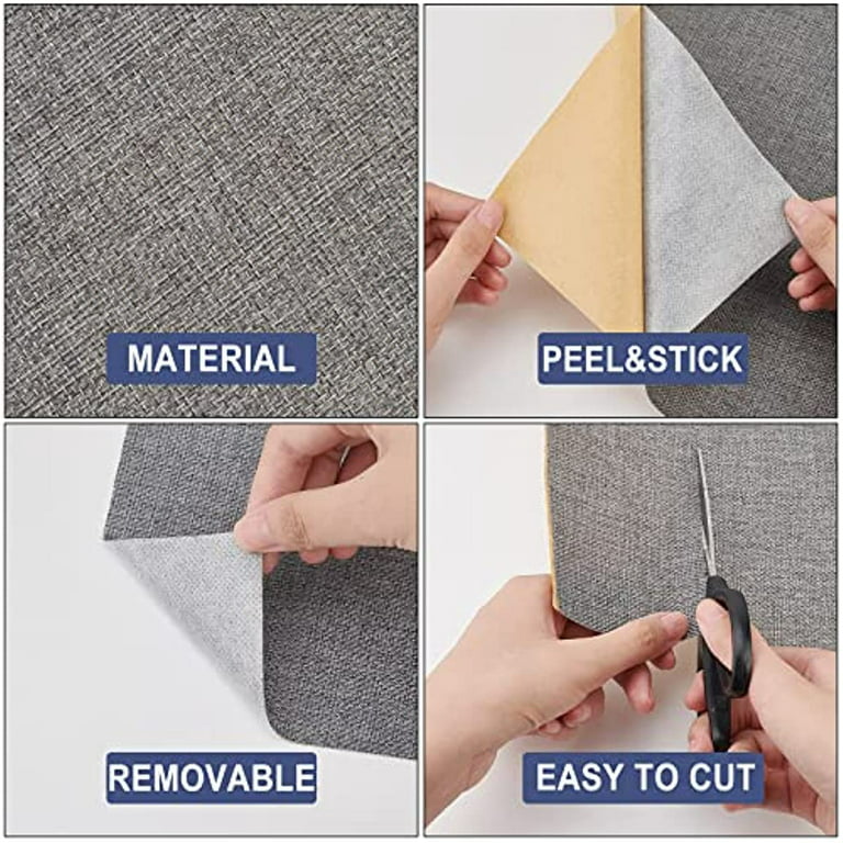 Large Self Adhesive Fabric Repair Patches Light Grey Fine Linen Fabric  Repair Patches Furniture Repair Sticker for Sofa Home Wall Decoration