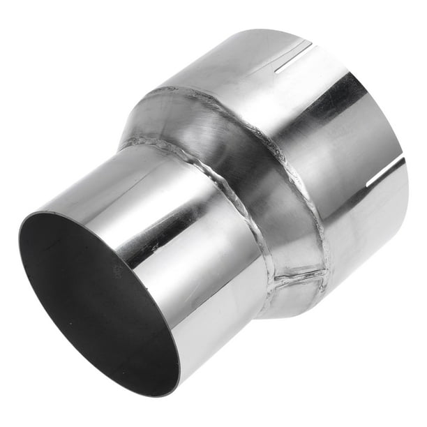 Rebajadora de codo de escape mandrel de 3.5" OD a 4.5" OD, adaptador de tubo de acero inoxidable 201, longitud de 5 pulgadas, tono plateado