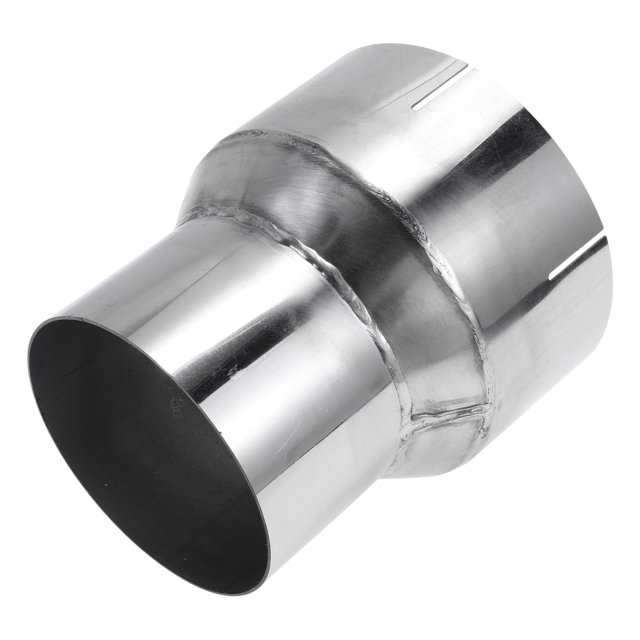 Rebajadora de codo de escape mandrel de 3.5" OD a 4.5" OD, adaptador de tubo de acero inoxidable 201, longitud de 5 pulgadas, tono plateado