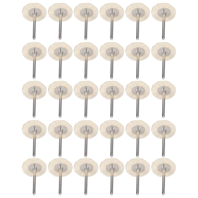 Garosa Mini Roue Brosse, Roue Brosse Bois, 30 Pcs Roue Brosse Plate Mini Outils de Polissage pour Découpe de Peinture/rouille
