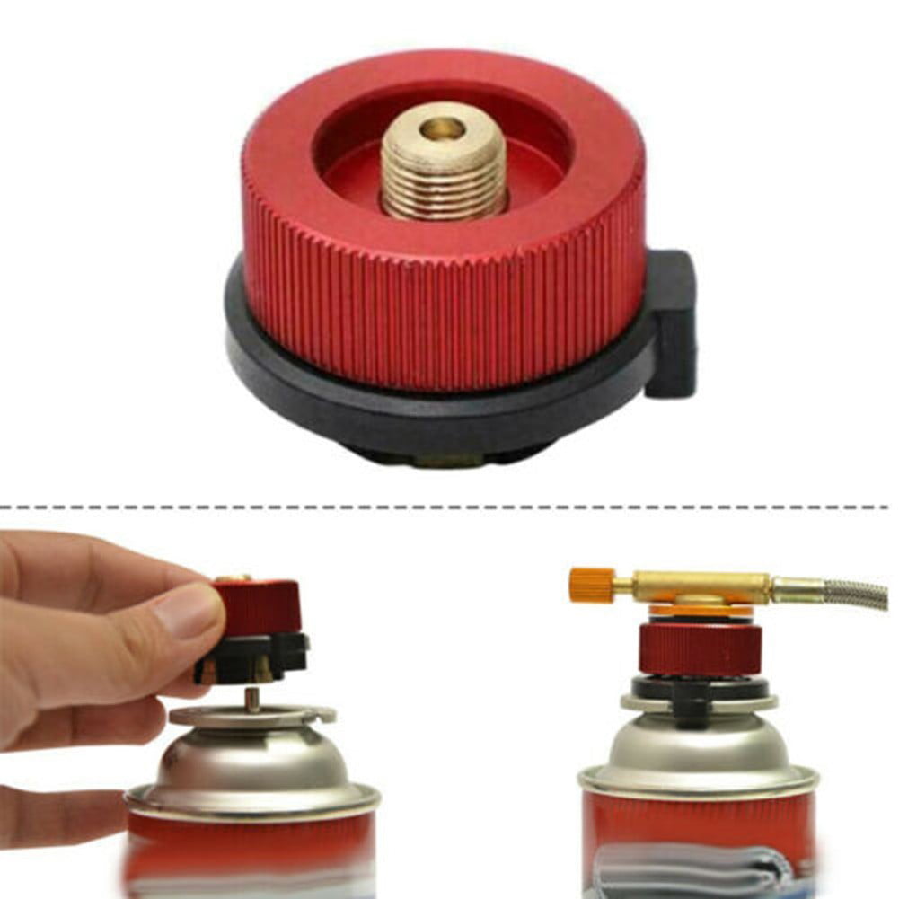 Red Camping Stove Butane Gas Adapter Convert Fuel Canister For Extra Gas Tank 1x