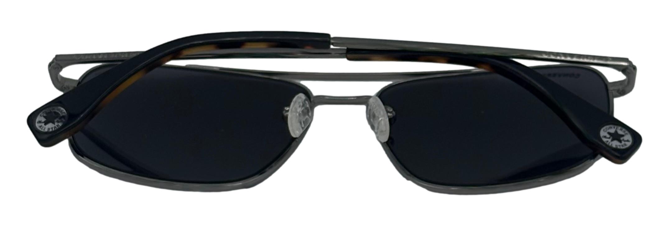 Converse Mens Rectangle Silver Aviator Sunglass Smoke Polarized Lens SCO 190