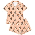 thumbnail image 6 of Soft Smooth Milk Silk Halloween Pajamas for Women Adorable Pumpkin Ghost Graphic Lapel Short Sleeve Two Piece Set Loose Casual Shorts Loungewear All Season Nightwear, 6 of 6