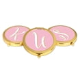 thumbnail image 4 of Koyal Wholesale Gold Compact Mirror Bridesmaid's Wedding Gift, Blush Pink Faux Gold Glitter, Monogram Letter U, 1-Pack, 4 of 5