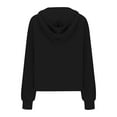 thumbnail image 4 of Fgnfyis Women's Fashion Casual Zipper Hoodie Long Sleeve Loose Solid Color Pullover for Streetwear and Daily Comfortable Outdoor Activities Black L, 4 of 4