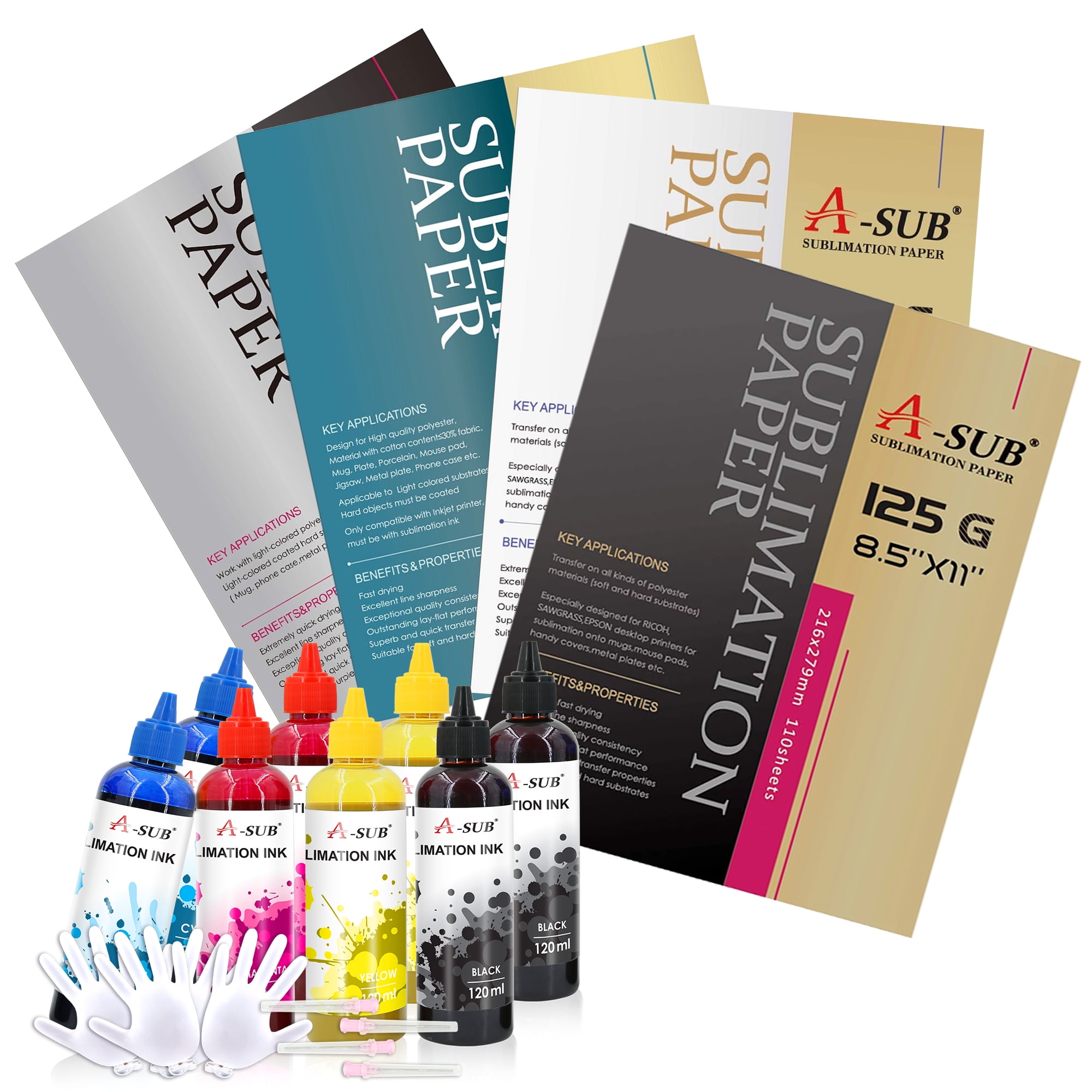 Bundle Kit I ASUB Sublimation Paper 8.5X11 470 Sheets 105g +125g +120g