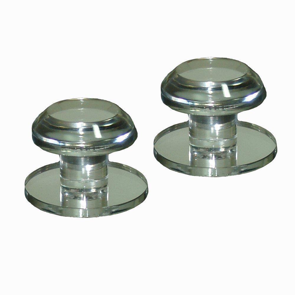 Mirart 1¼ Pull Handle, Self Stick Round Acrylic Mirror Beveled Knob (2