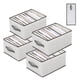 thumbnail image 1 of 4 Pcs Organizador de Cajones para Ropa, Plegables Organizadores de Ropa Interior, Cajas de Almacenamiento de Clóset con 9 Compartimentos, para Jeans, Ropa, Camisas, Almacenamiento de Guardarropa, 1 of 9