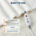 thumbnail image 6 of GARVEE Heated Electric Blanket Throw,50“x60" Soft Waffle Weave Fast Heating Throw,6 Heating Levels&4 Hours Auto Off,White, 6 of 8