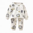 thumbnail image 5 of UAYOTSE Childrens Comfortable and Breathable Long Sleeved Home Clothes Cute Cartoon Pattern Pajama Set,Sizes 1-2 Years, 5 of 5