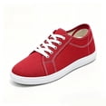 thumbnail image 6 of Pandaie Women's Men's Retro Fashion Sneakers Casual Walking Running Canvas Shoes Non Slip Workout Lace up Tennis Flats Red,7, 6 of 7