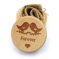 thumbnail image 6 of Cute Wooden - Small Premium Round Ear Jewelry Storage Organizer Gift Box with Forever Pattern for Proposal, Engagement, Wedding, 6 of 7