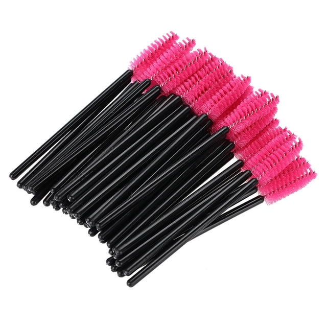 Disposable Eyelash Brush Makeup Tool Curel Extension Tools Curel Extension Applicator 50Pcs Disposable Eyelash Brush Makeup Mascara Wands Curel Extension Applicator Tools Rose
