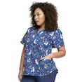 thumbnail image 4 of Cherokee Prints Scrubs Top For Women V-Neck Print Plus Size CK652, 5XL, Magical Care, 4 of 5