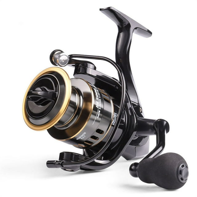 Moulinet de Pêche Tout en Métal Bobine Moulinet Tournant 10KG Max Drag Poignée en Acier Inoxydable Bobine Accessoires de Pêche en Eau Salée, Cadre Squelettique en Aluminium Rigide